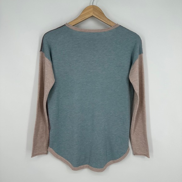Smartwool Shadow Pine Colorblock Sweater Wool Blend Knit Crew Neck Pullover - Picture 8 of 13